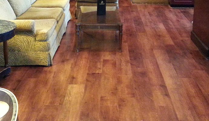 wood floor on sofa tabel